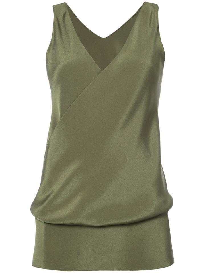 Peter Cohen Draped Silk Blouse - Green