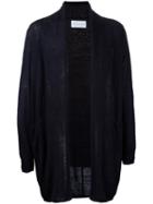 Estnation - Long Open Cardigan - Men - Linen/flax - S, Black, Linen/flax