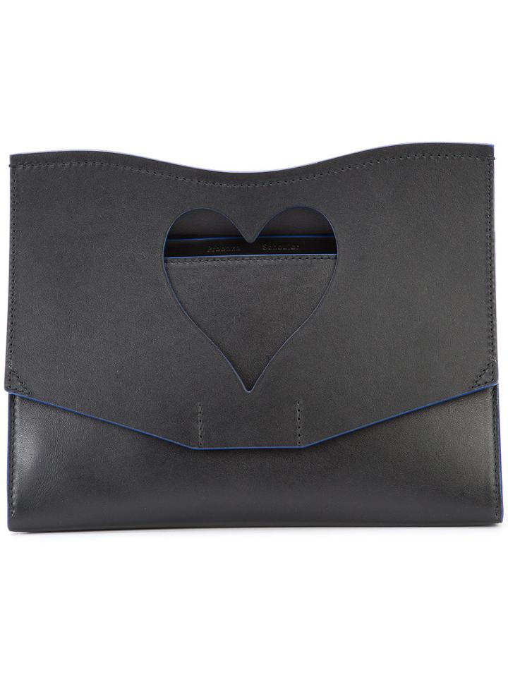 Proenza Schouler Heart Cut-out Clutch Bag, Women's, Black, Leather