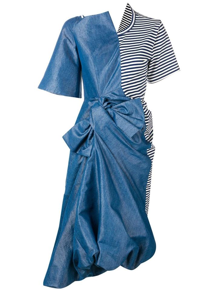 Junya Watanabe Asymmetric Midi Dress - Blue