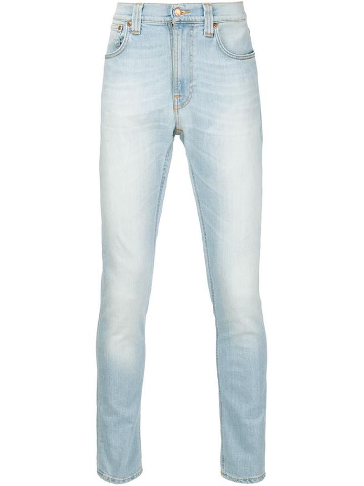 Nudie Jeans Co Lean Dean Cirrus Sky Jeans, Men's, Size: 33/34, Blue, Cotton/spandex/elastane
