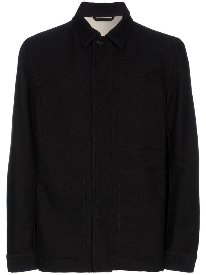 Ann Demeulemeester Front Pocket Wool Blend Jacket - Black