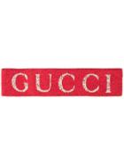Gucci Elasticated Logo Print Headband - Red
