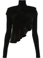 Y / Project Cropped Ruffle Jumper - Black