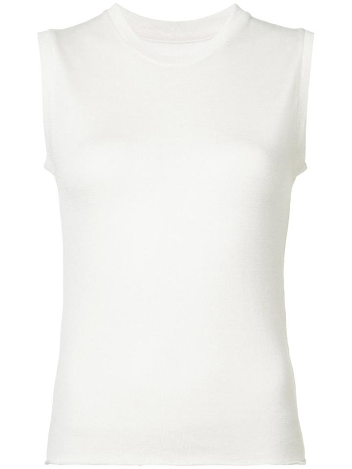 Royal Muscle Knitted Top - Women - Silk/cashmere - Xs, White, Silk/cashmere, The Elder Statesman