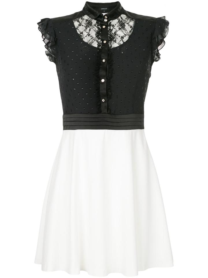 Loveless Block Panel Lace Mini Dress - Black