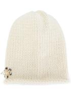 Inverni Embellished Knitted Hat - Nude & Neutrals