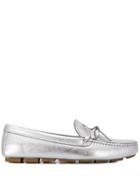 Prada Metallic Slip-on Moccasins - Silver