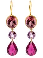 Marie Helene De Taillac 22kt Yellow Gold Drop Tourmaline Earrings -