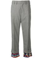 Snow Xue Gao Pop Print Slim-fit Trousers - Black