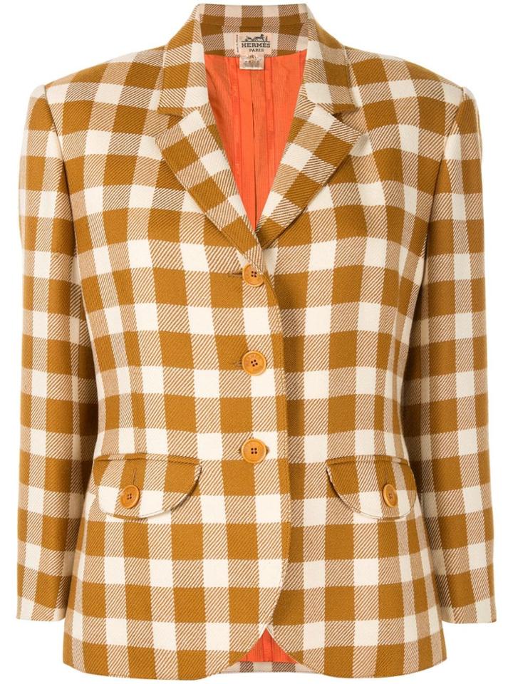 Hermès Vintage Checked Jacket - Brown