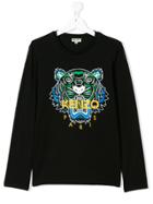 Kenzo Kids Teen Tiger Long Sleeve T-shirt - Black