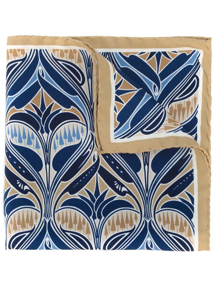 Fashion Clinic Tiles Pocket Square, Men's, Blue, Silk
