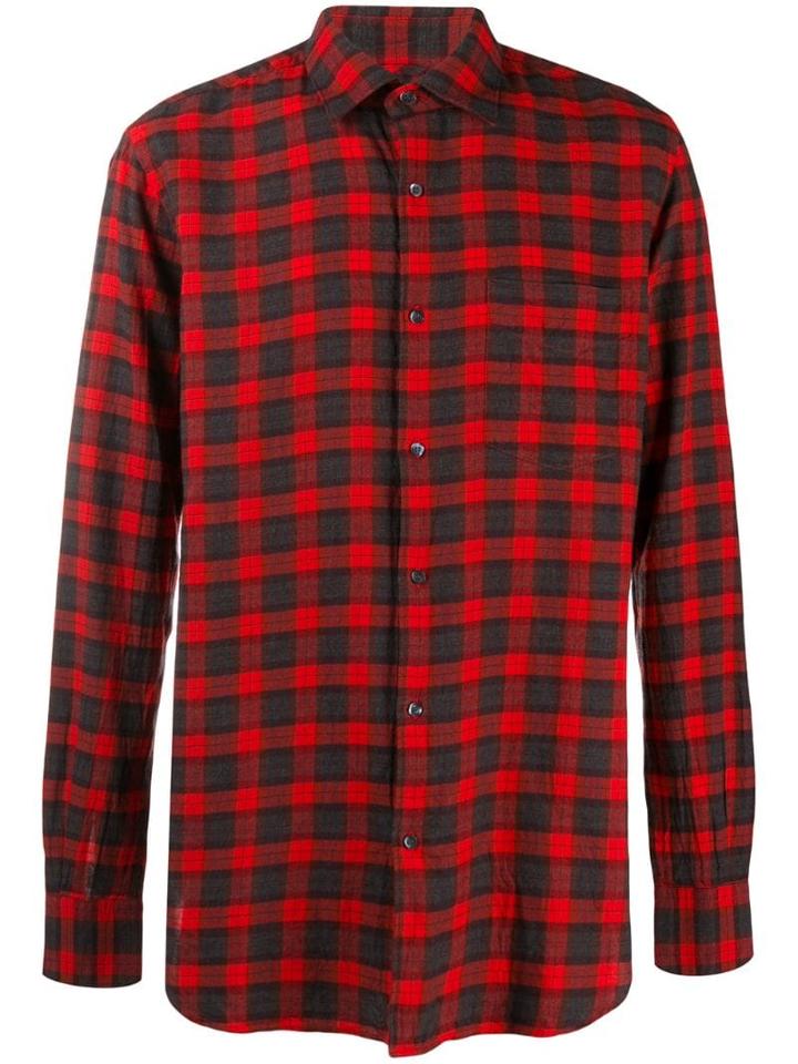 Aspesi Plaid Button Shirt - Red