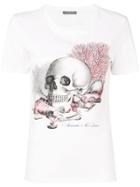 Alexander Mcqueen Seashell Skull Print T-shirt - White