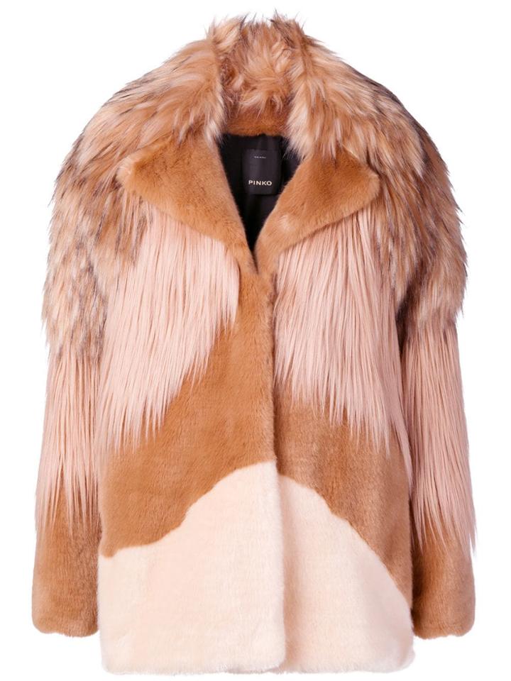 Pinko Panelled Coat - Pink & Purple