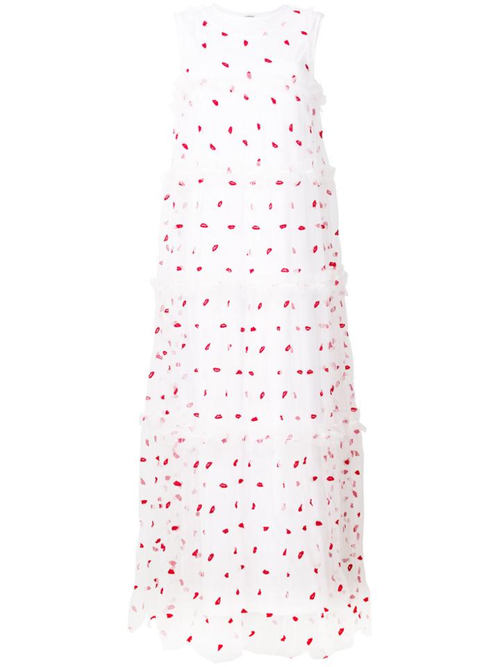 P.a.r.o.s.h. Lips Embroidered Dress - White