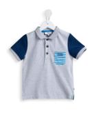 Boss Kids Striped Pocket Polo Shirt