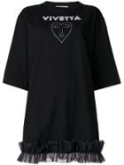 Vivetta Logo Print T-shirt Dress - Black