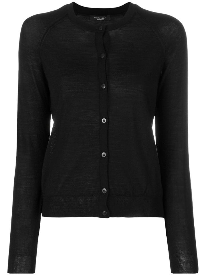 Roberto Collina Round Neck Cardigan - Black
