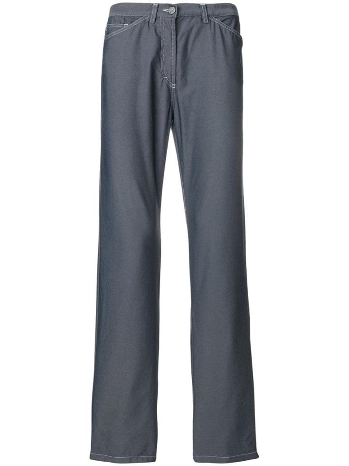 Versace Pre-owned Stitching Details Trousers - Grey
