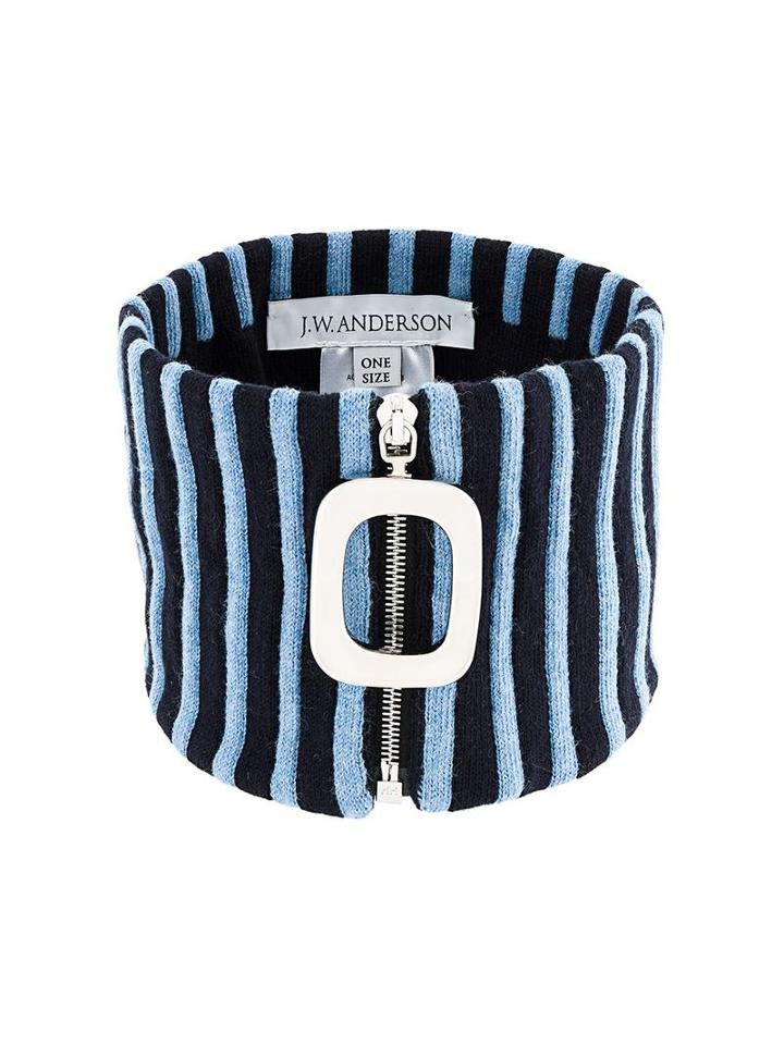J.w.anderson Zipped Detachable Collar, Adult Unisex, Blue