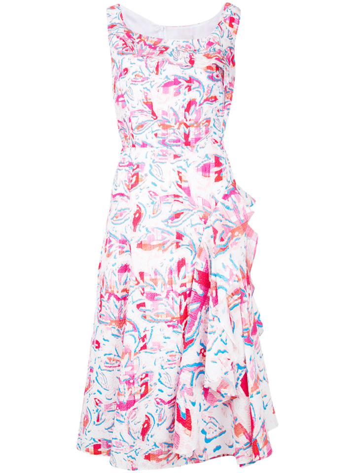 Peter Pilotto Leaf Printed Midi Dress - White