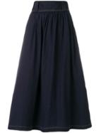 Yohji Yamamoto Pre-owned Flared Midi Skirt - Blue