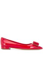Salvatore Ferragamo Double Bow Ballerina Shoes - Red