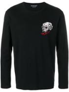 Alexander Mcqueen Embroidered Logo Skull Print Top - Black