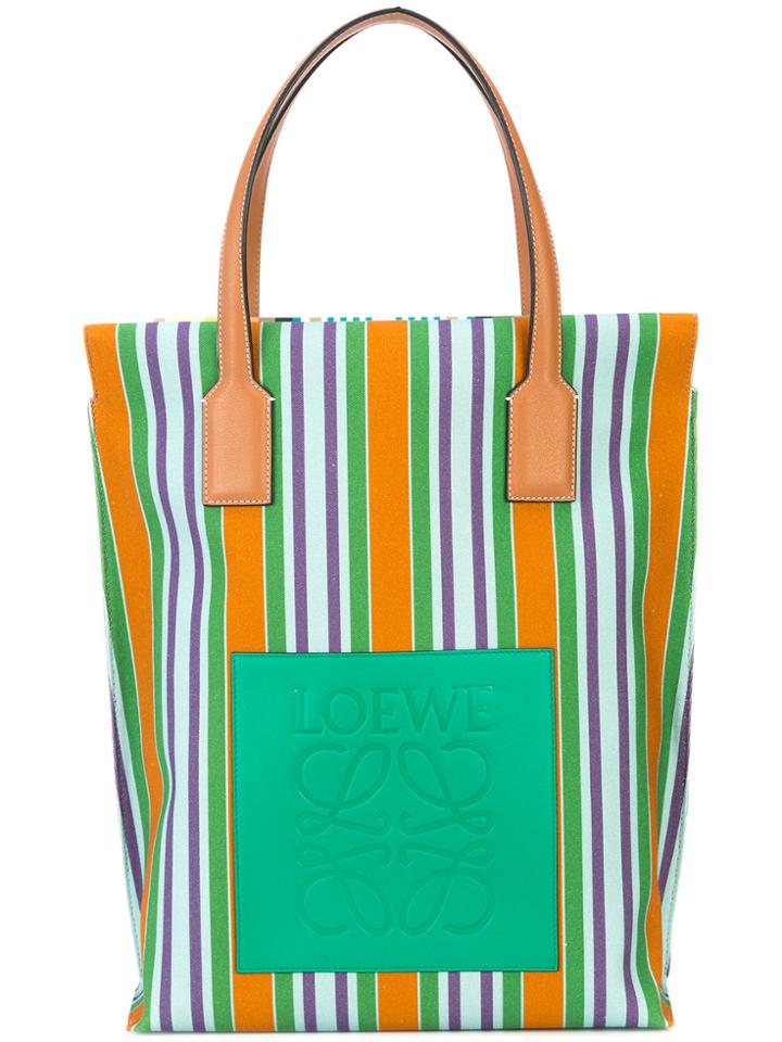 Loewe Striped Shopper Bag - Green