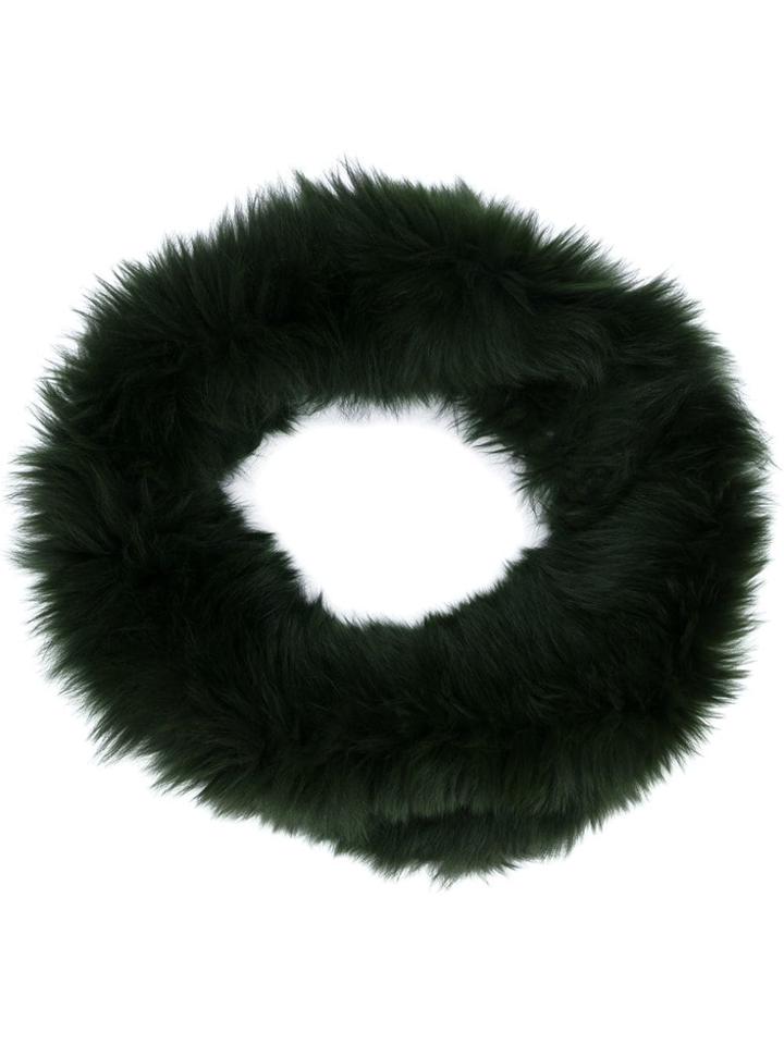Plein Sud Fox Fur Scarf - Green