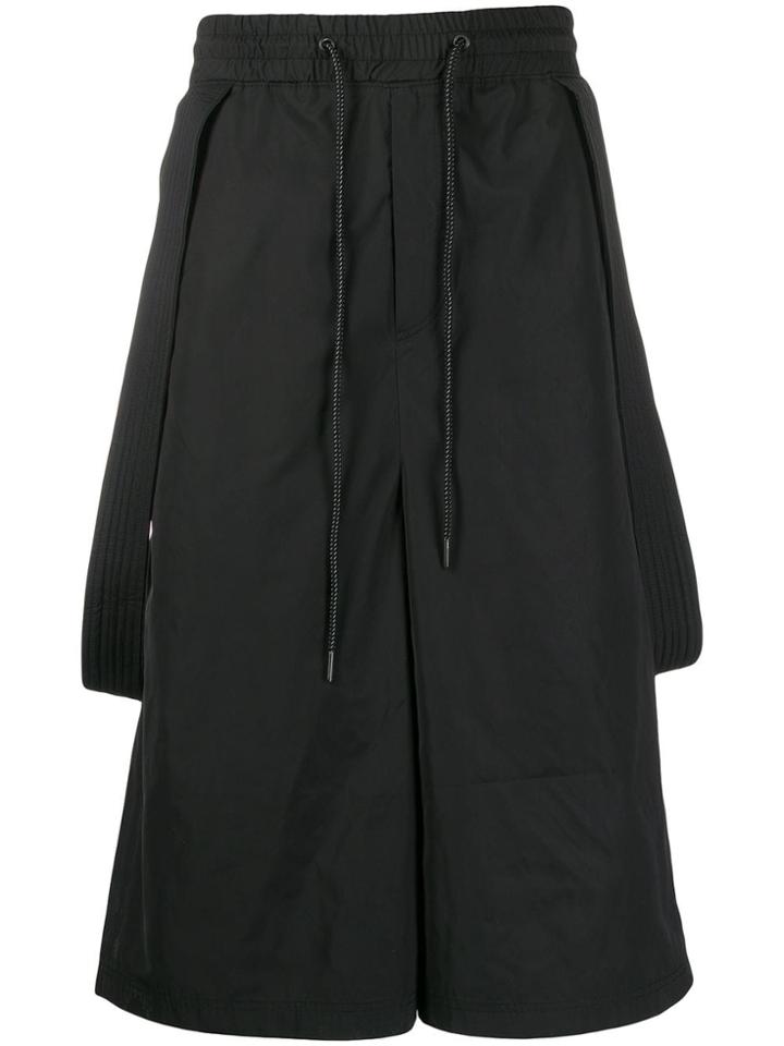 D.gnak Exposed Straps Drop-crotch Shorts - Black