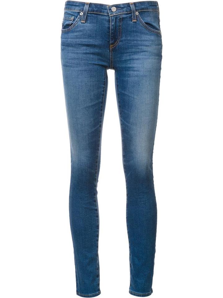 Ag Jeans Bleach Effect Skinny Jeans, Women's, Size: 26, Blue, Cotton/polyurethane