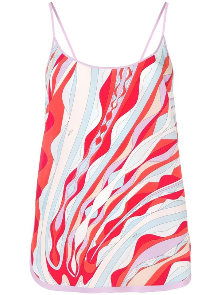 Emilio Pucci Burle Print Silk Camisole - Blue