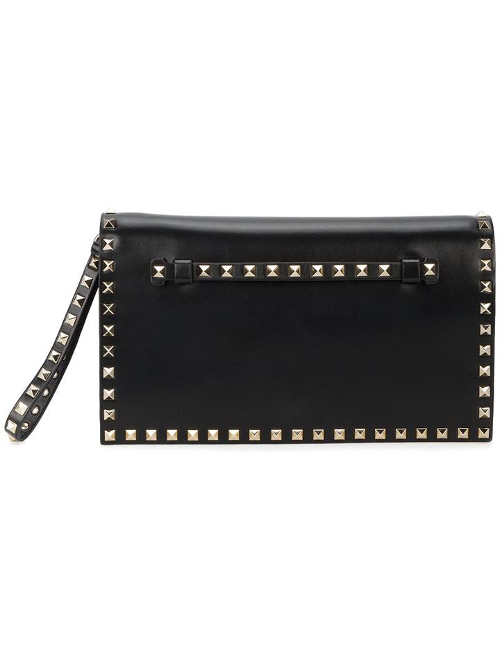 Valentino - Valentino Garavani Rockstud Clutch - Women - Leather/metal - One Size, Black, Leather/metal
