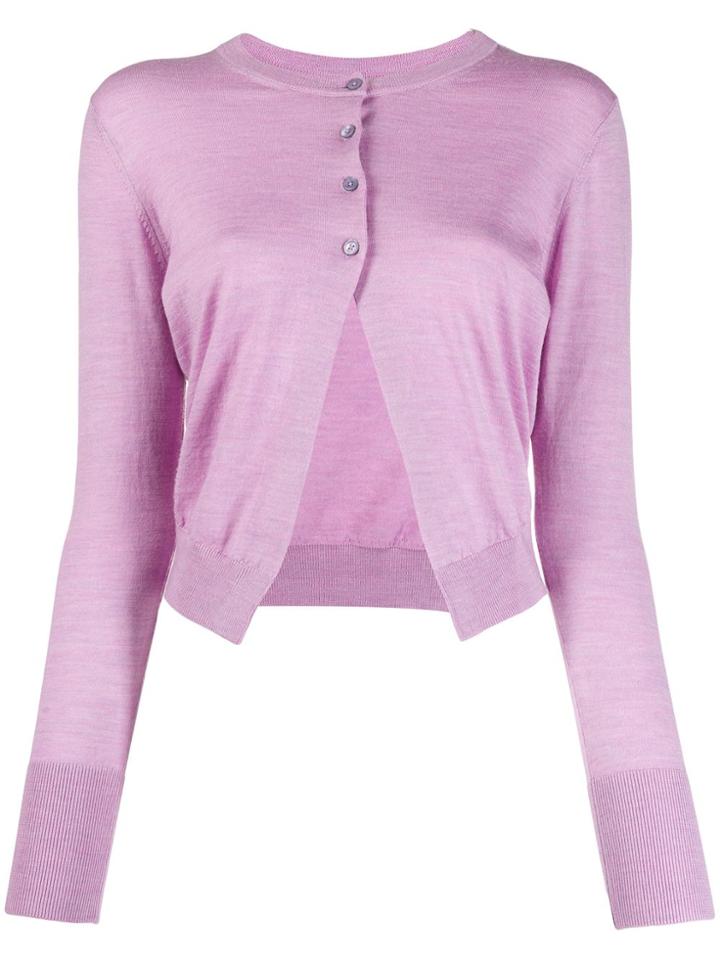 Ps Paul Smith Button Down Cardigan - Purple