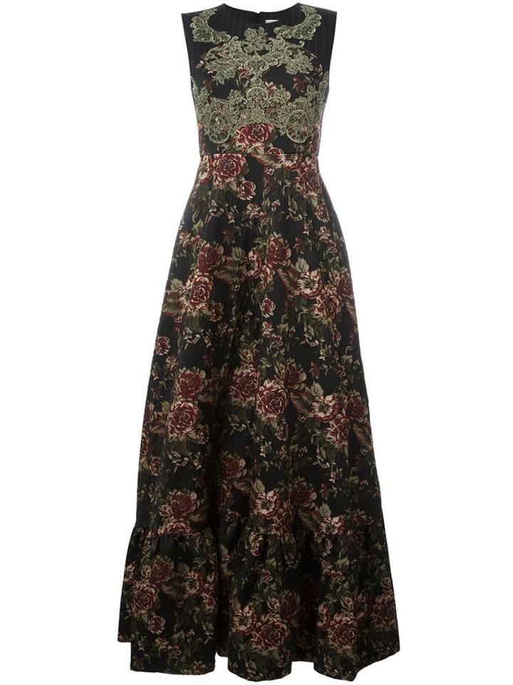 Antonio Marras Floral Embroidery Long Dress