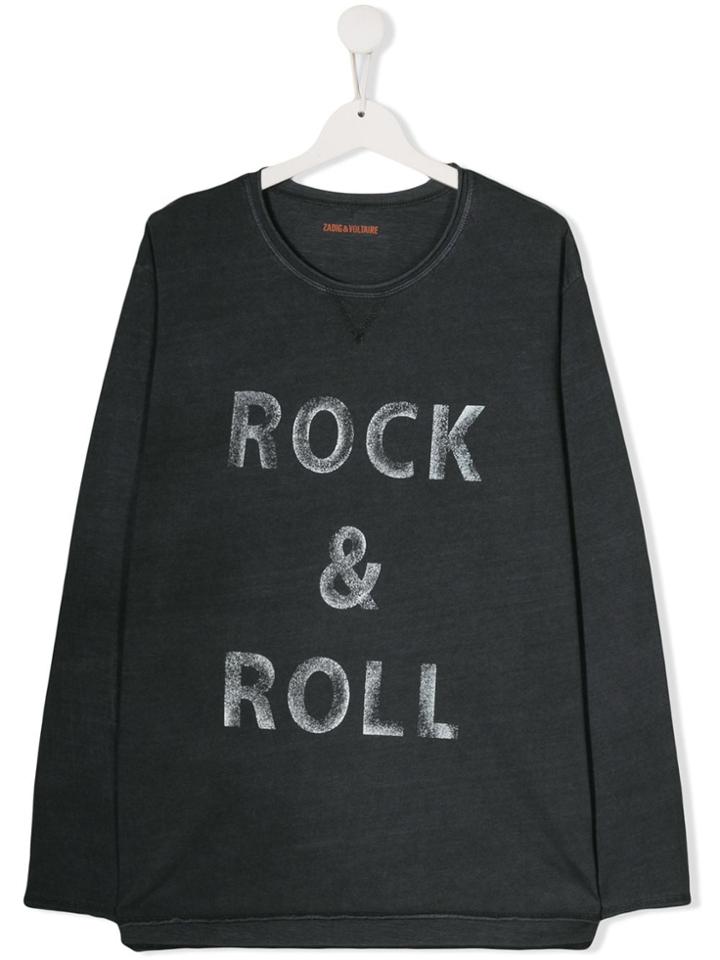 Zadig & Voltaire Kids Rock & Roll Print Sweatshirt - Grey