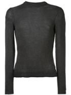 Maison Margiela Crew Neck Jumper, Men's, Size: Large, Grey, Mohair/cotton