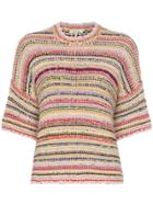 Ganni Brookhaven Stripe Knit Short Sleeved Jumper - Multicolour