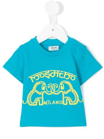 Moschino Kids - Printed Short Sleeve T-shirt - Kids - Cotton - 9 Mth, Blue