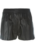 Mcq Alexander Mcqueen Lambskin Shorts, Women's, Size: 40, Black, Lamb Skin/polyester/spandex/elastane