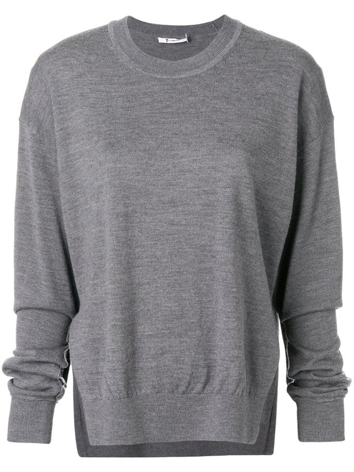 T By Alexander Wang Side Slit Sweater - Grey