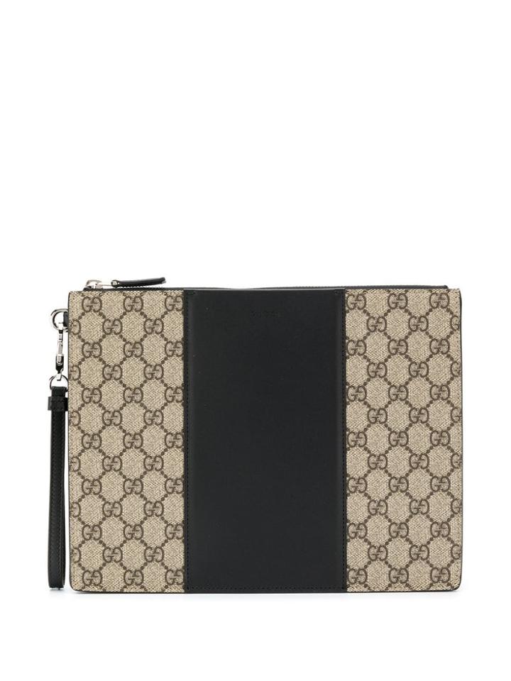 Gucci Gg Supreme Clutch - Neutrals