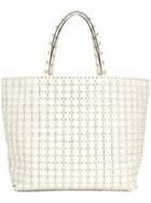 Red Valentino Red(v) Flower Puzzle Tote - White