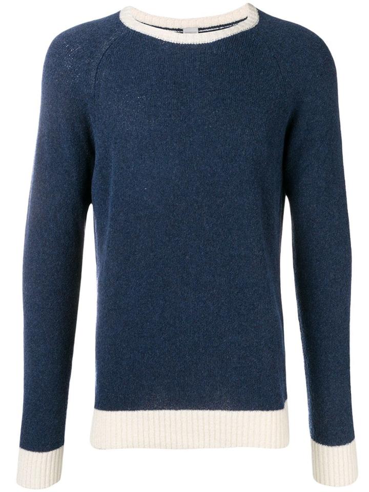 Eleventy Contrast Trim Jumper - Blue