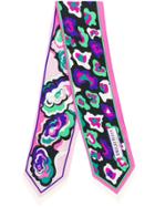 Emilio Pucci Abstract Print Skinny Scarf - Pink & Purple