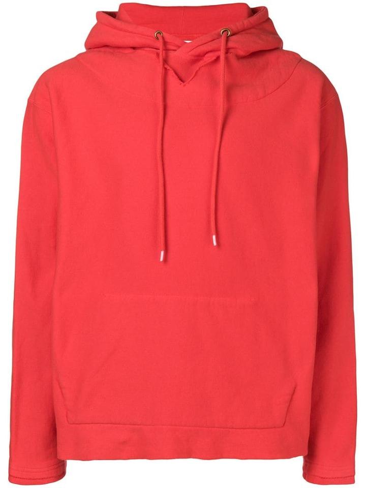 Facetasm Unfinished Hem Hoodie - Red