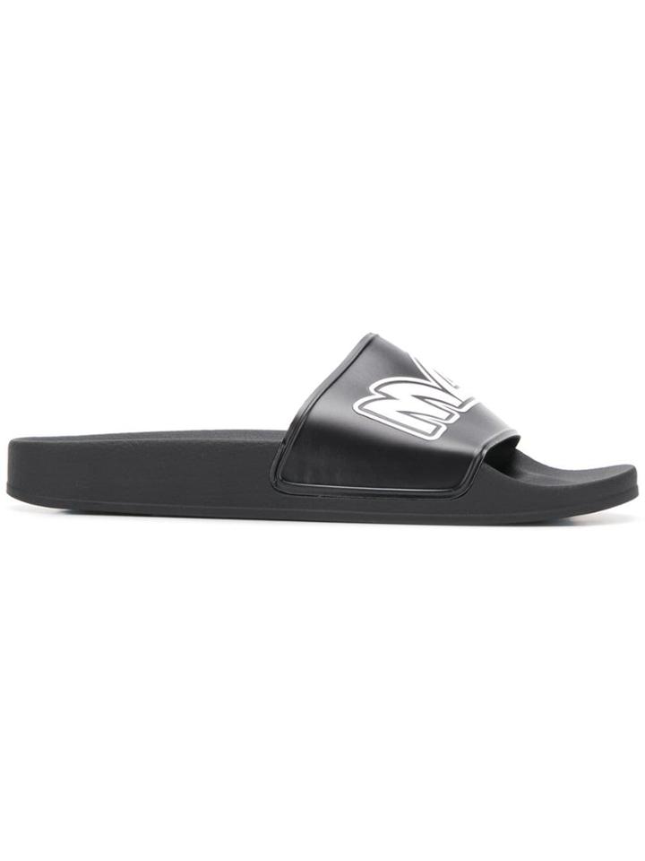 Mcq Alexander Mcqueen Logo Slide Sandals - Black